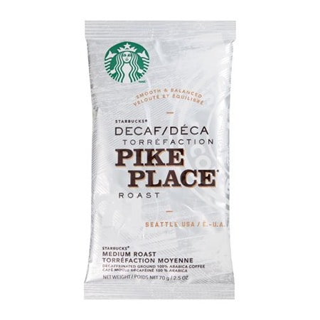Starbucks Coffee Co Starbucks, Coffee, Pike Place Decaf, 2 1/2 Oz Packet, 18PK 11023061